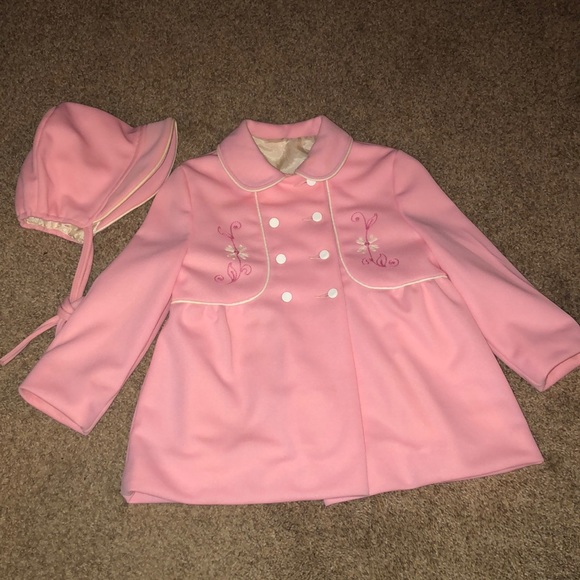 Vintage Tailor Made by Cute Togs in NY Pink Size 4 toddler Lined jacket and hat - Picture 1 of 11